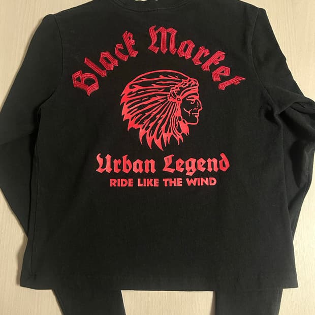 백로고 포인트 빈티지 롱슬리브