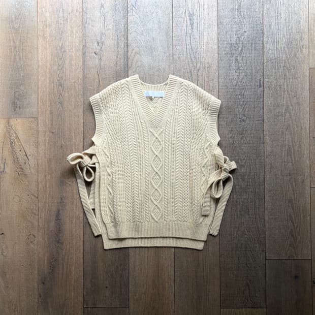 Ribbon Crochet Open Vest