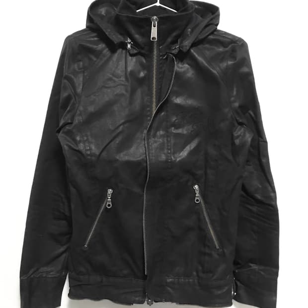 택포•빈티지 civarize vkei 펑크 더블 지퍼 후드 코팅 자켓