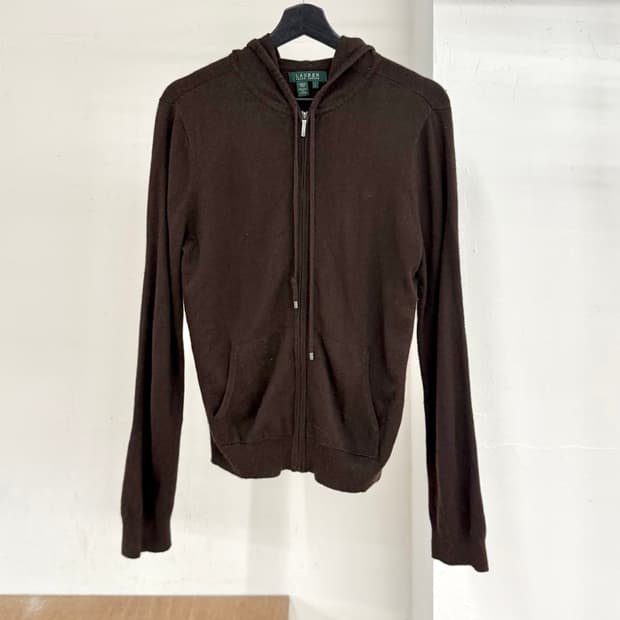 로렌 랄프로렌 브라운 니트 후드집업