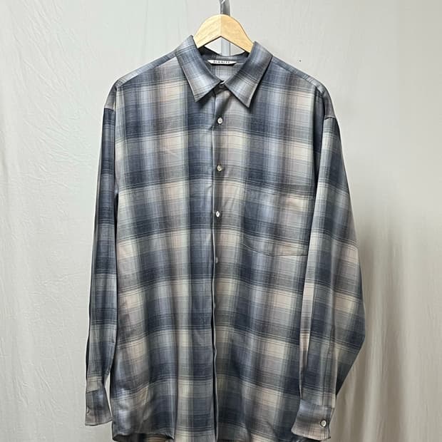 24AW AURALEE Super Light Wool CheckShirt