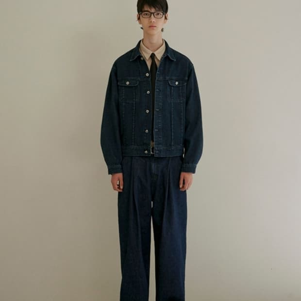 (품절)라퍼지스토어 파인 생지 데님 셋업 인디고 블루 (상:M 하:30)