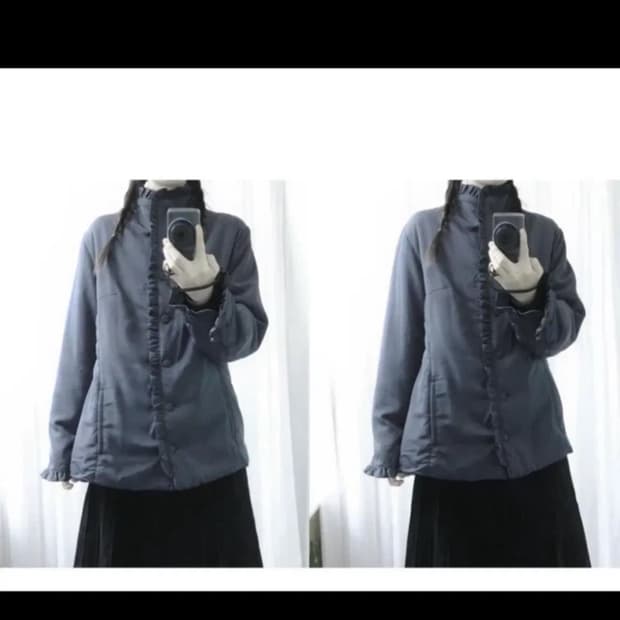 프릴 하이넥 점퍼