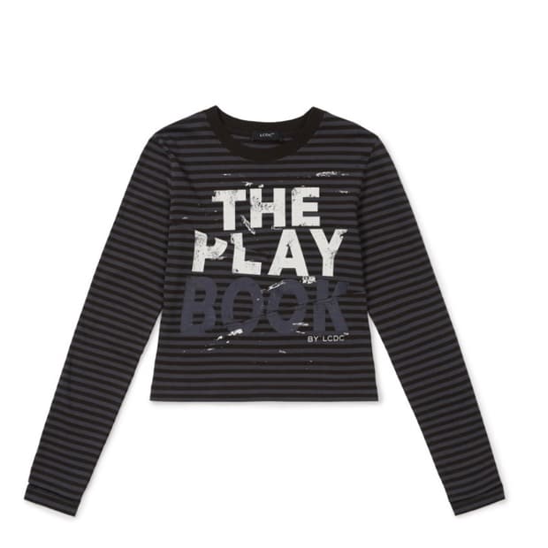 LCDC TM printed jersey top striped (br)