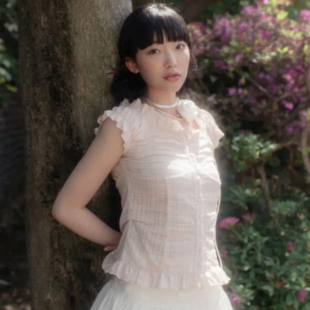 하이스쿨디스코 체크 시스루 프릴 블라우스
