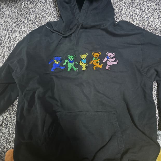 디스이즈네버댓 x 그레이트풀 데드 댄싱 베어스 후드 블랙