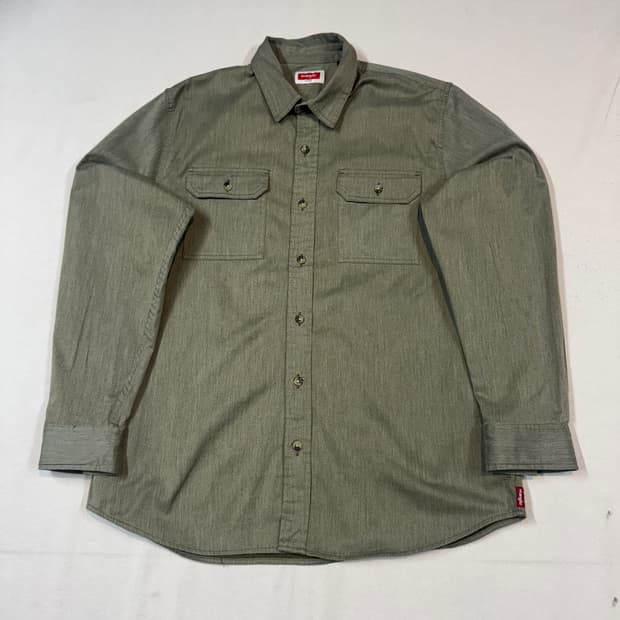 L) Wrangler 랭글러 투포켓 워크웨어 코튼 셔츠 올리브