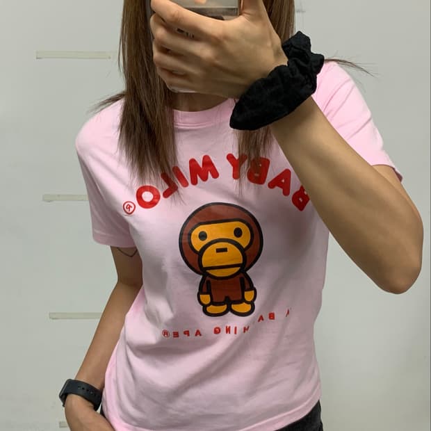 베이프 키즈 베이비 마일로 프린팅 반팔 티셔츠