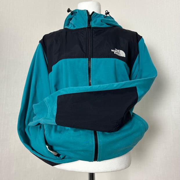 노스페이스 민트 블랙 배색 후드집업