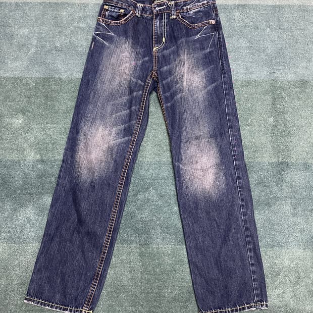 데님 워싱 청바지 진청