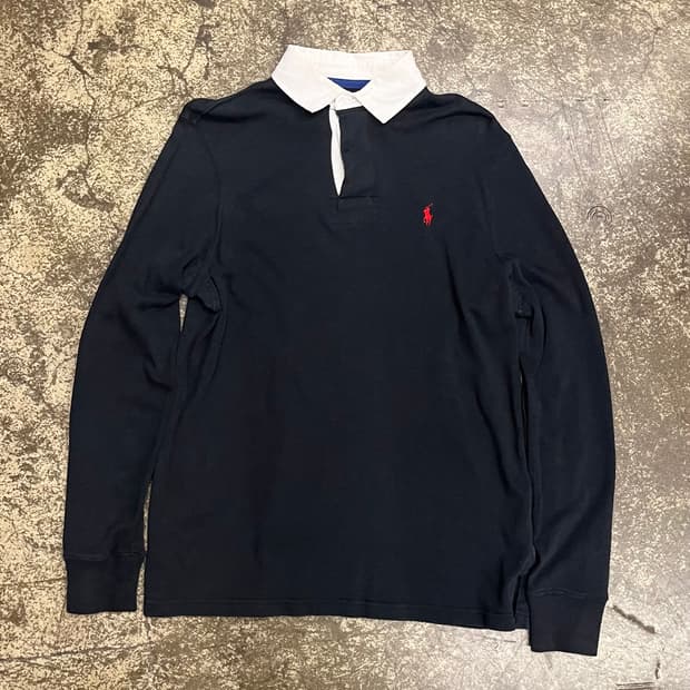 폴로 랄프로렌 럭비 셔츠 블랙 긴팔