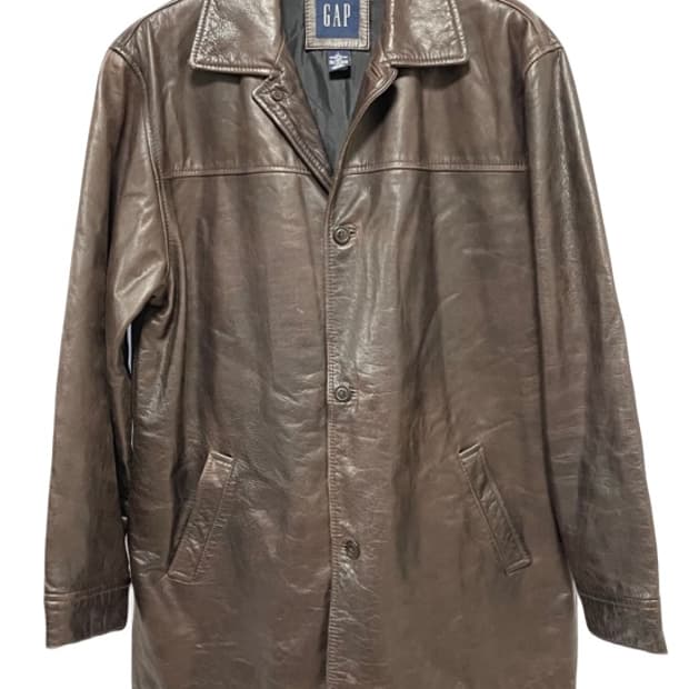 90's 올드 갭 레더 카코트 브라운 L
