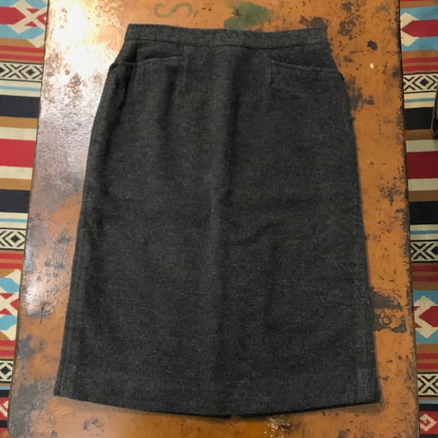 VTG 빈티지 차콜 H 라인 모직 스커트 