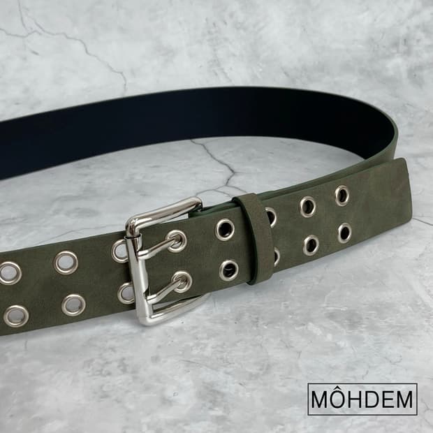 [Unisex] 말차라떼 더블 아일렛 벨트