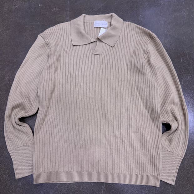 라퍼지스토어 와이드 오픈카라 울 니트 모카L