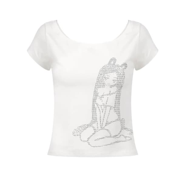 버니앤돌 걸 프린티드 티 화이트