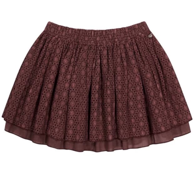 코이세이오 FLOWER PUNCHING SKIRT BURGUNDY