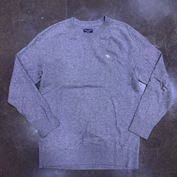 아베크롬비 코튼 블렌디드 니트 스웨터 그레이 M