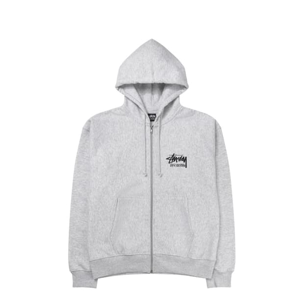 스투시 스탁 벤쿠버 집 후드 애쉬 헤더 M