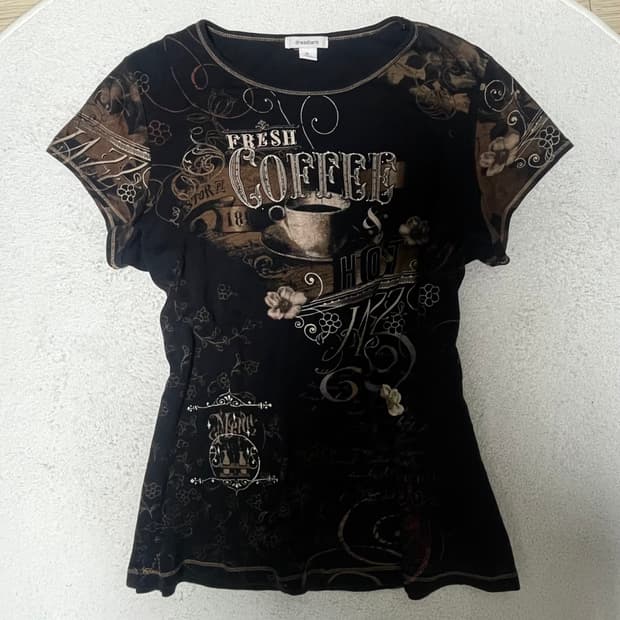 갸루 오리엔탈 큐빅 프린팅 반팔티