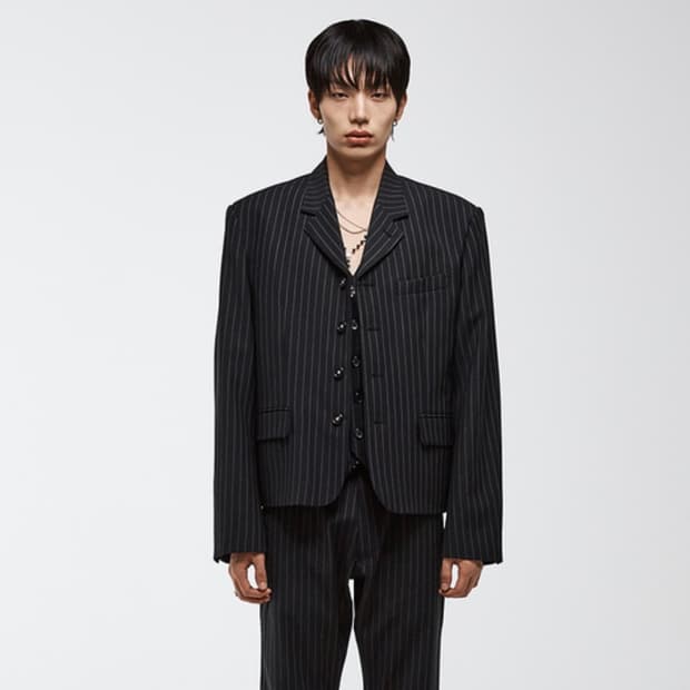 알렌느 울 스트라이프 블레이저 자켓 블레이져