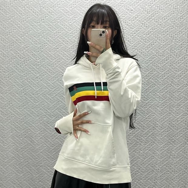 나이키 올드스쿨 레트로 레게 펑크 컬러블럭 후드티 L C13656