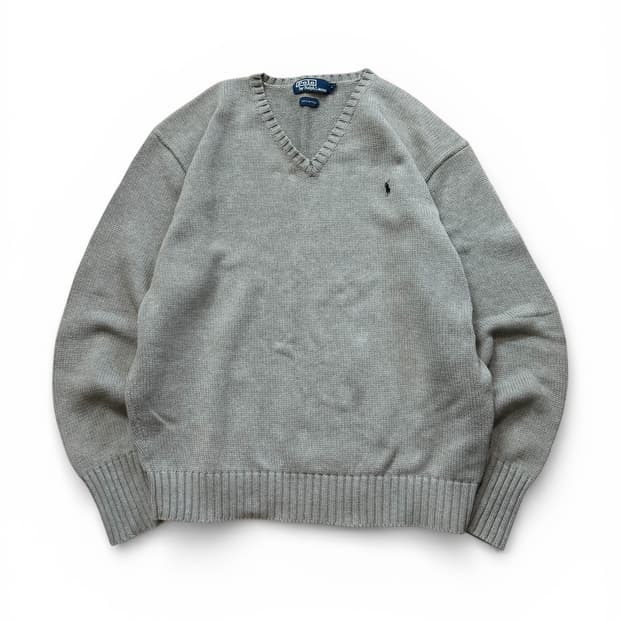 폴로 랄프로렌 코튼 브이넥 니트