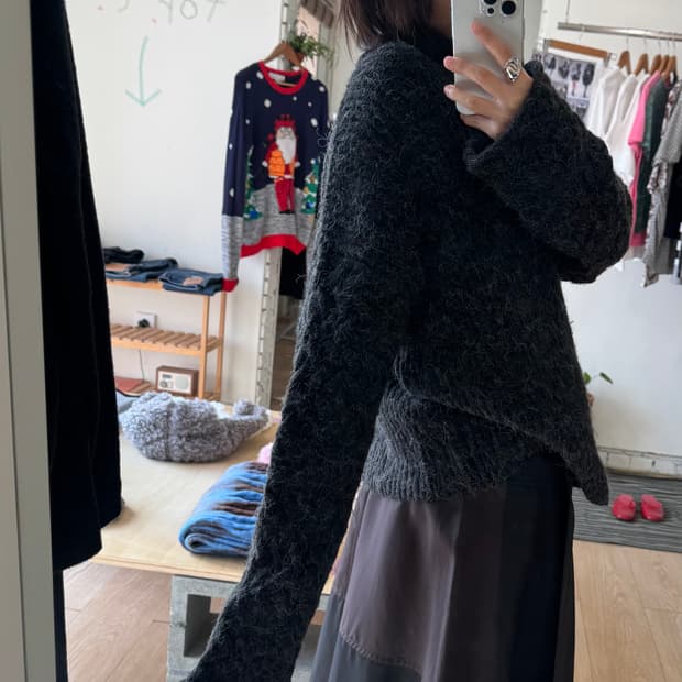 vintage black turtleneck knit