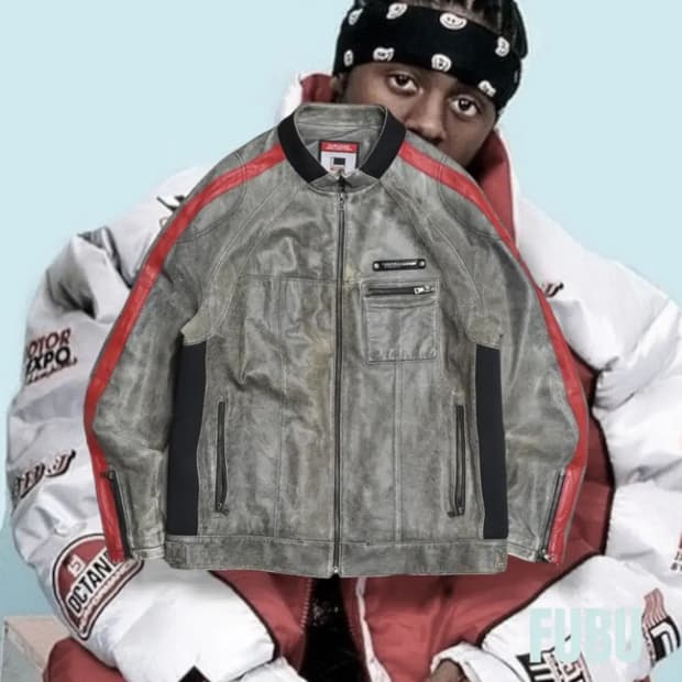 수입 빈티지 90s 올드스쿨 FUBU 후부 레이싱 자켓 라이더 양가죽