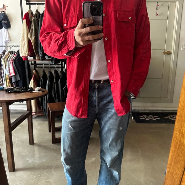 Levi’s 레드 트윌 워크 셔츠