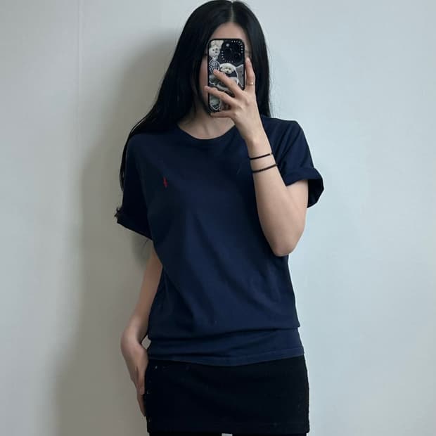 폴로 랄프로렌 자수로고 네이비 반팔 티셔츠