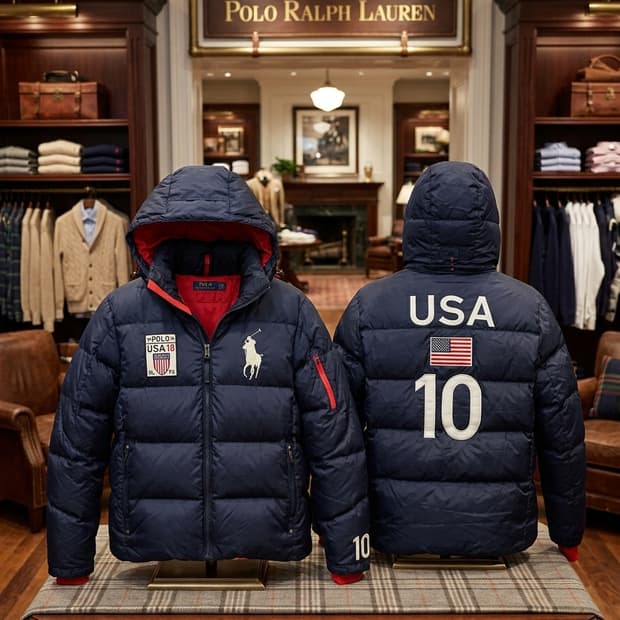 [국내정품] 폴로 랄프 로렌 USA 패치 다운 패딩 자켓 (95사이즈)