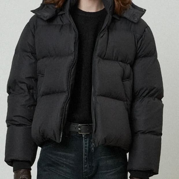 글로우 후디 덕 다운 푸퍼 자켓 블랙