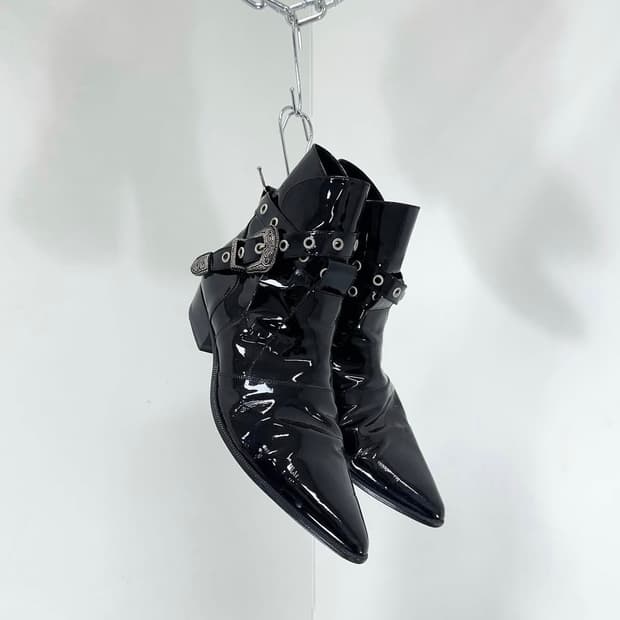 생로랑 14ss 웨스턴 버클 부츠