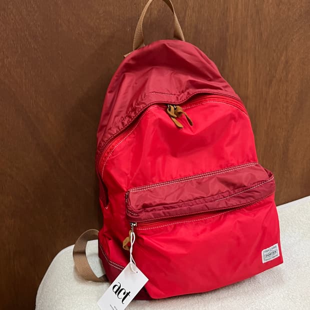 포터 스티치 백팩 레드