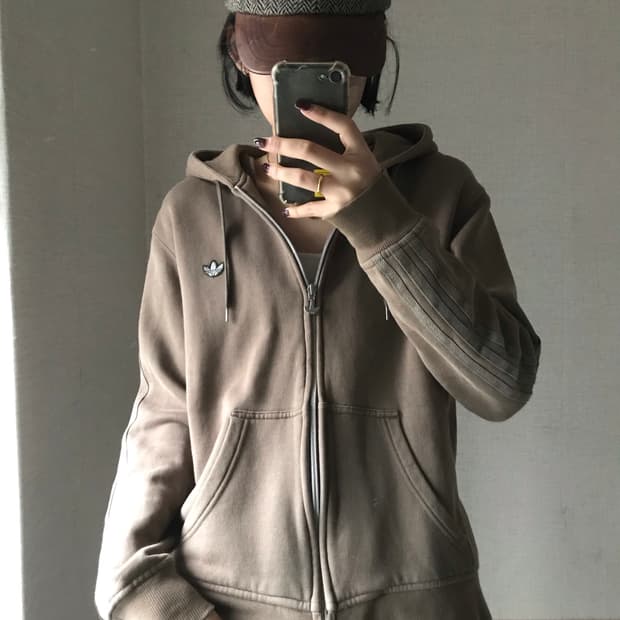아디다스 00s 밀크초코 브라운 후드집업