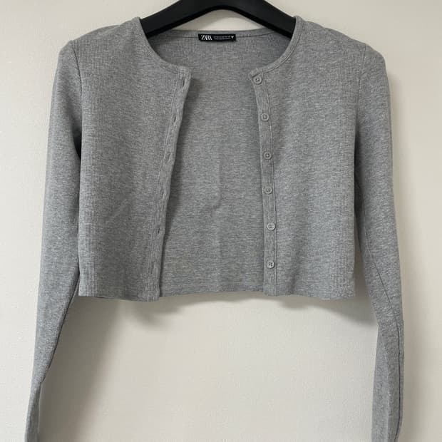 자라 골지 크롭 가디건