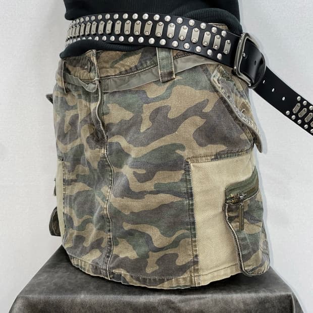 Camouflage Cargo Mini Skirt