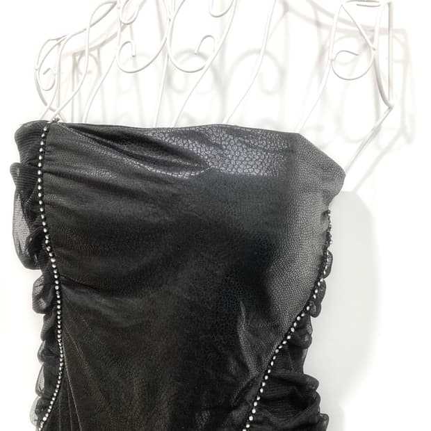 Black python chiffon Top