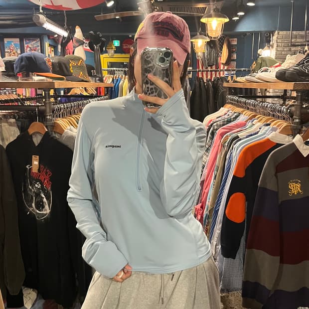 Patagonia 파타고니아 라이트 블루 트레이닝 하프집업