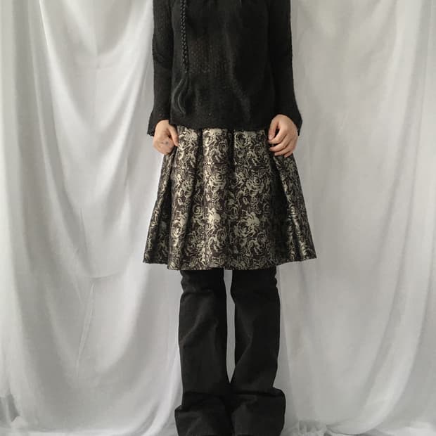 Ribbon point woolen knit