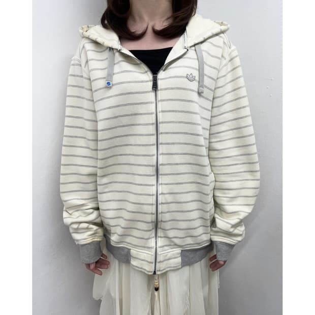 아디다스 너드 스트라이프 후드집업