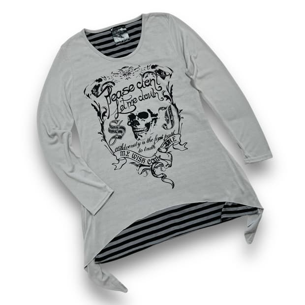 Cherry punk Skull Layered Long Sleeve