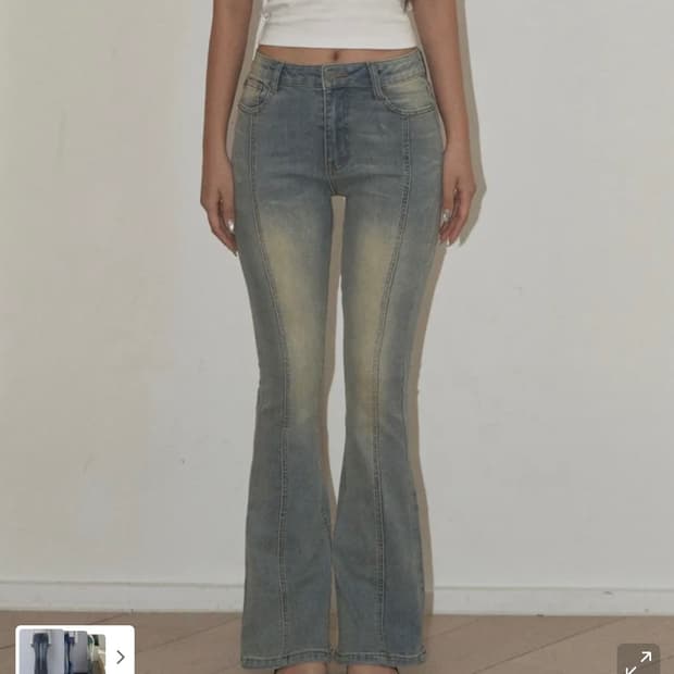 카키포인트 부츠컷 데님 팬츠 (블루)