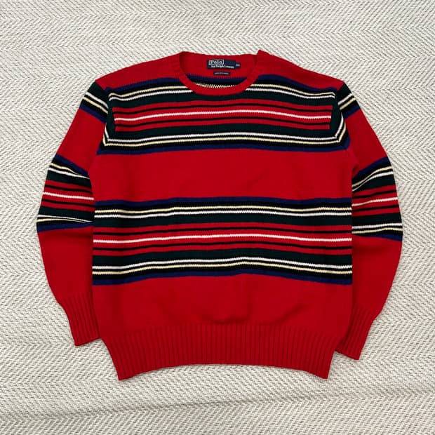폴로랄프로렌 스트라이프 램스울 니트 r3359