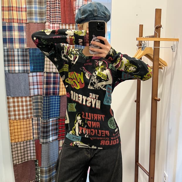 히스테릭글래머 블랙 패치 롱슬리브