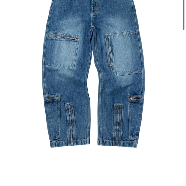 더바이닐하우스 flight denim pants navy