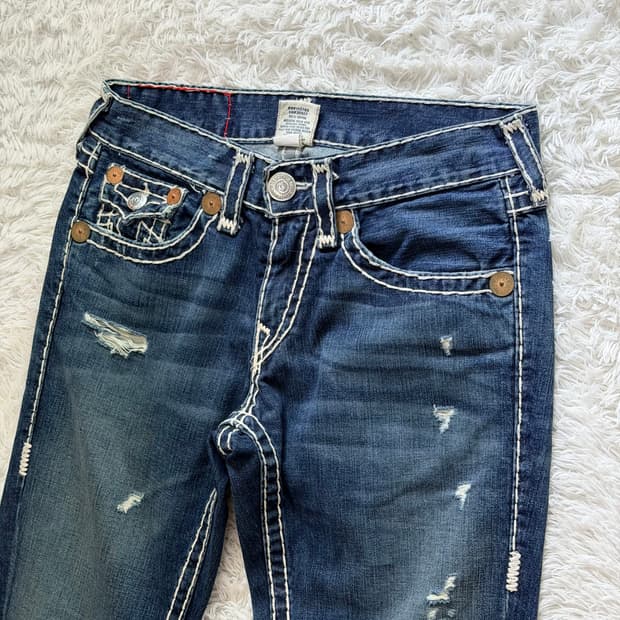 트루릴리전(True Religion) '리키 슈퍼 T' 빈티지 워싱 데님