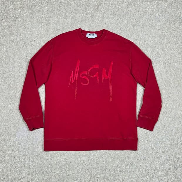 [MSGM] 브러쉬드 로고 맨투맨 | A00334