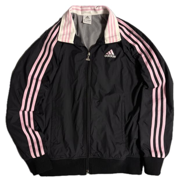 아디다스 희귀 블랙 핑크 딸기우유 져지 바람막이
